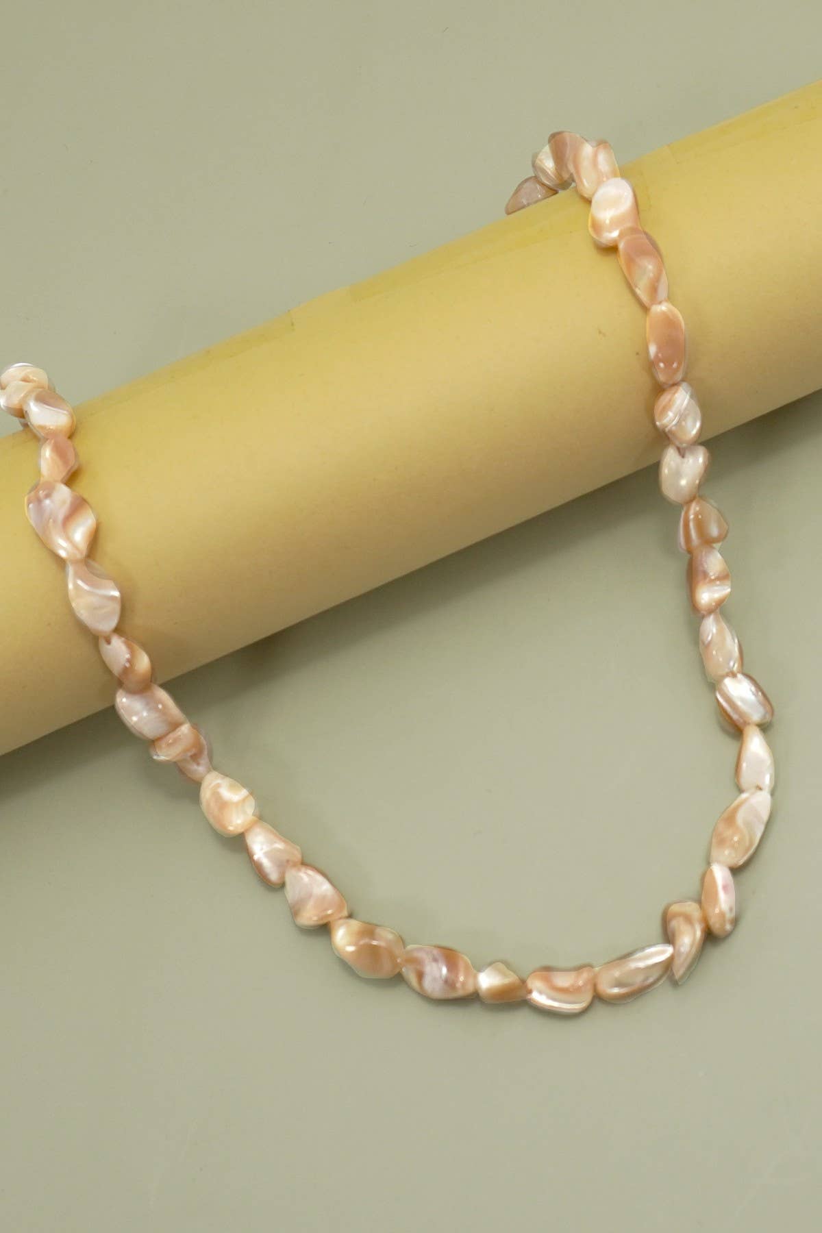 Iridescent Mother-of-Pearl Shell Nugget Necklaces: Brown