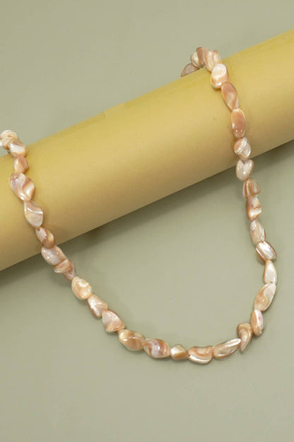 Iridescent Mother-of-Pearl Shell Nugget Necklaces: Brown