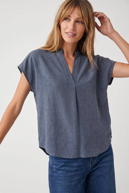 Soft Matte Drop Shoulder Blouse: Wine / S