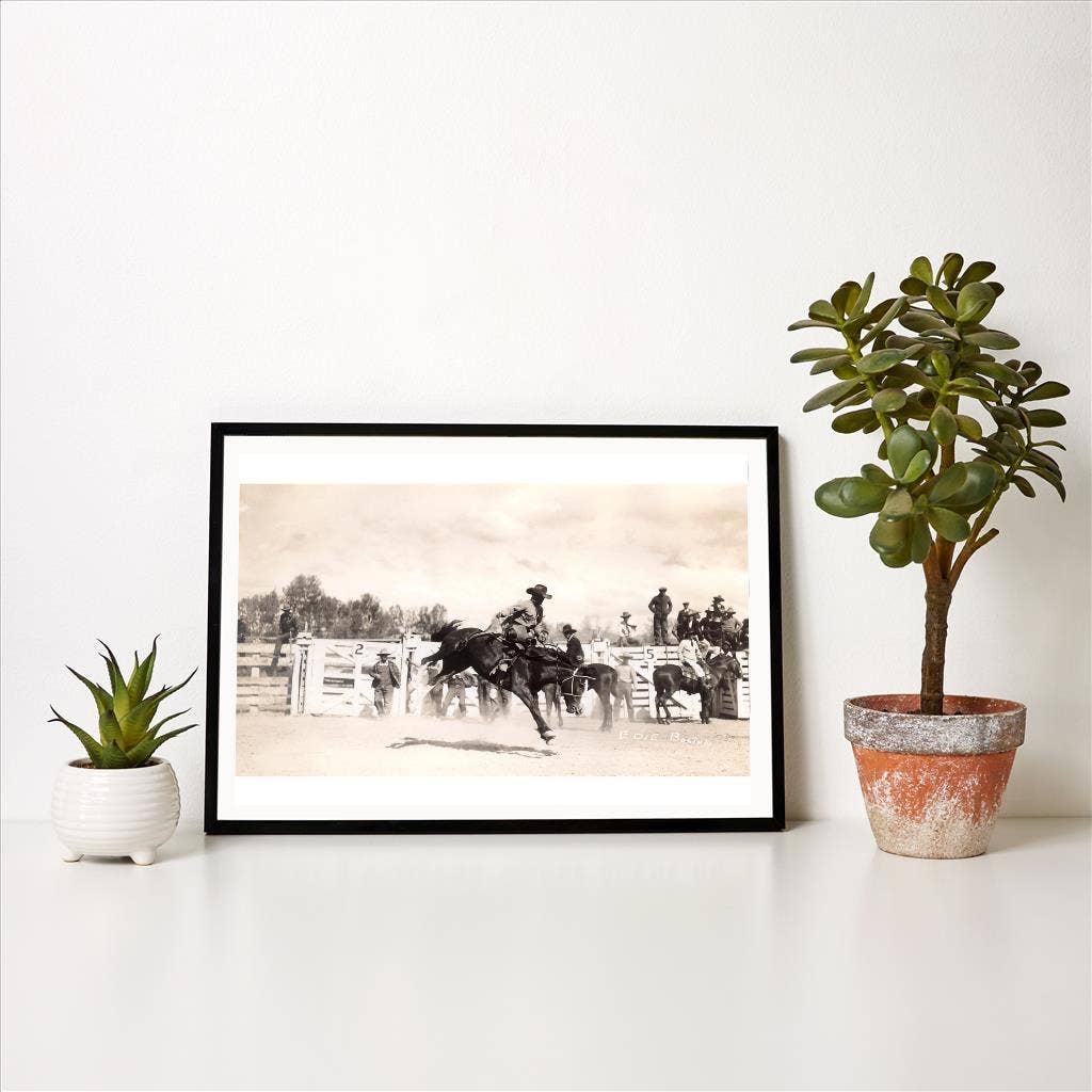 Art Print CB-140 Rodeo Cowboy on Bucking Horse