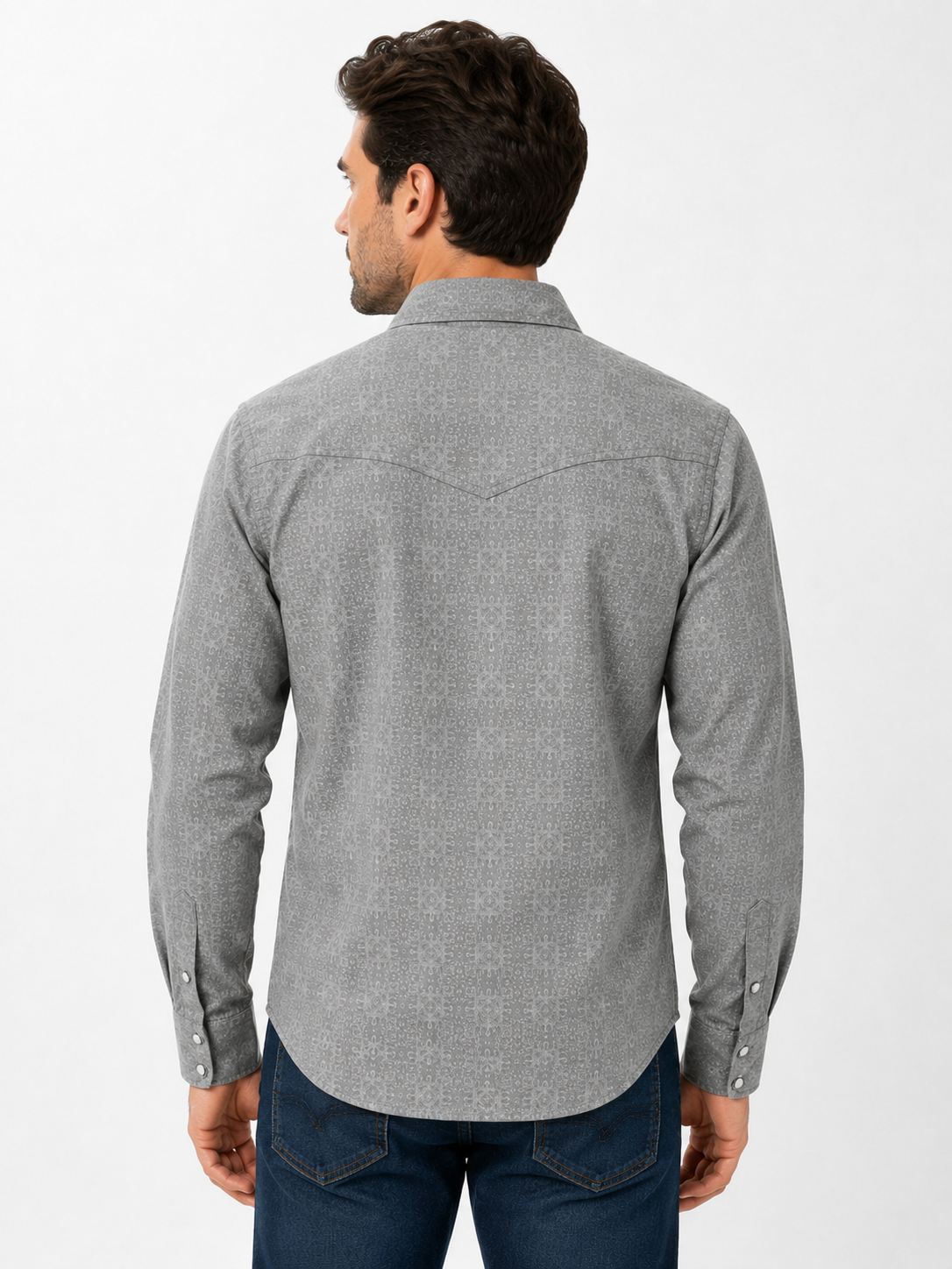 Beau Pearl Snap Shirt: Micro-Print