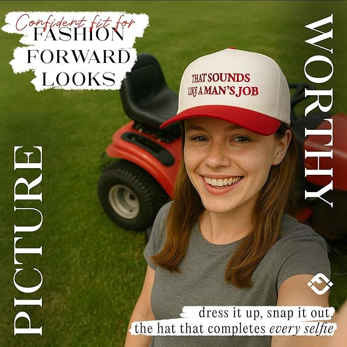 Two Tone Cap - That Sounds Like a Man's Job - Red/Beige