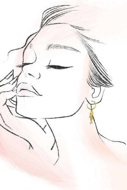 18K STAINLESS STEEL TARNISH FREE FISH EARRINGS: GOLD