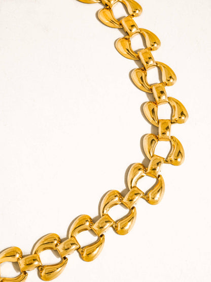 Everly 18K Gold Non-Tarnish Bold Chain Link Necklace: Yellow Gold