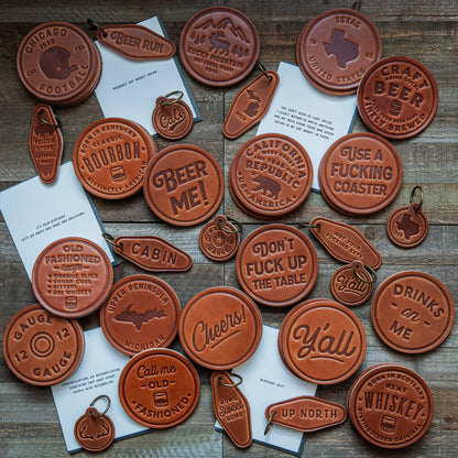 Cowboy Shit Leather Coaster
