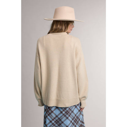 RODEO COWBOY WESTERN GRAPHIC SWEATER: TAUPE
