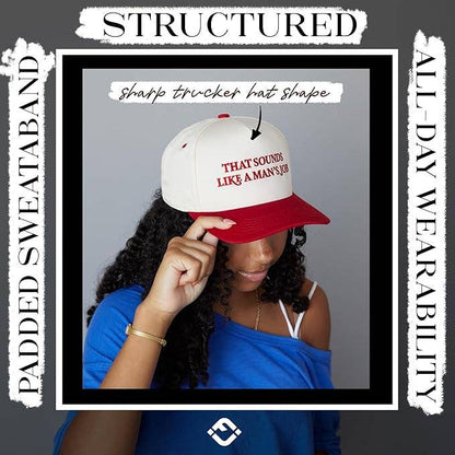 Two Tone Cap - That Sounds Like a Man's Job - Red/Beige