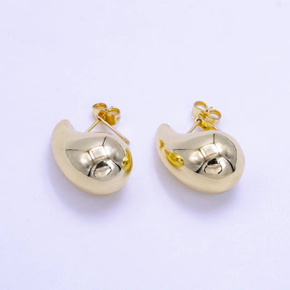 14K Gold Filled 25mm Chunky Modern Teardrop Stud Earrings in Gold & Silver