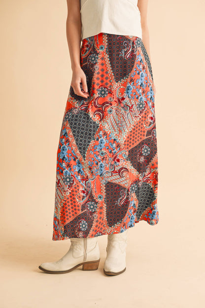 Jane Paisley Print Skirt