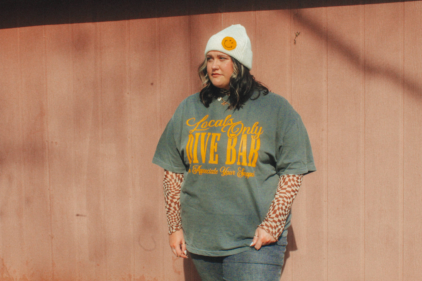 Locals Only Dive Bar, Western Boxy Oversized TShirt