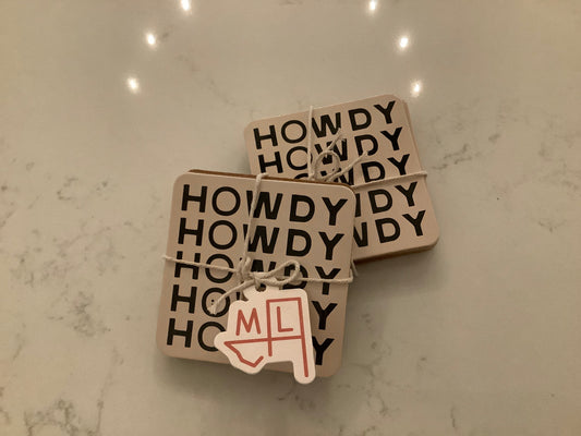 Howdy double sided coasters