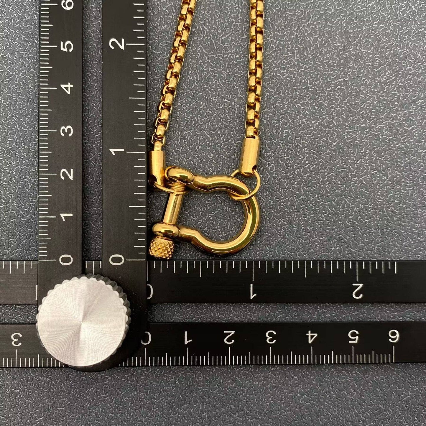 Golden Horseshoe Buckle Charm Necklace: Golden