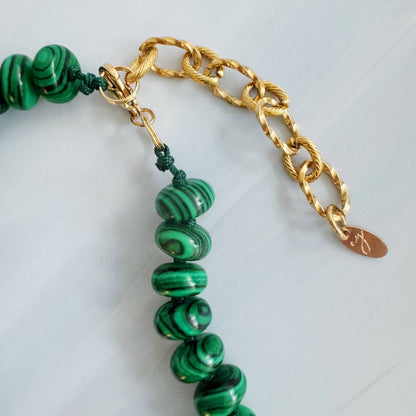 Refined Stone Bead Necklace – Timeless Everyday Accent: Malachite Green