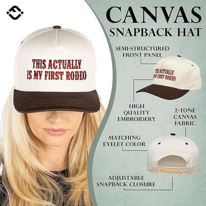 2-Tone Cap - This Actually is My First Rodeo - Black/Beige