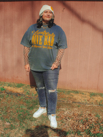 Locals Only Dive Bar, Western Boxy Oversized TShirt