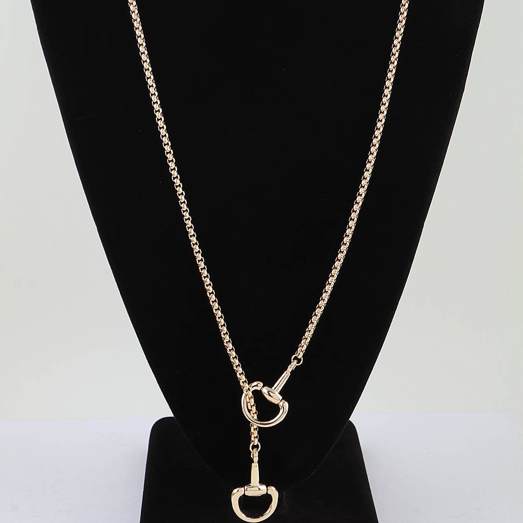 Polished Toggle Loop Box Chain Necklace: GSL