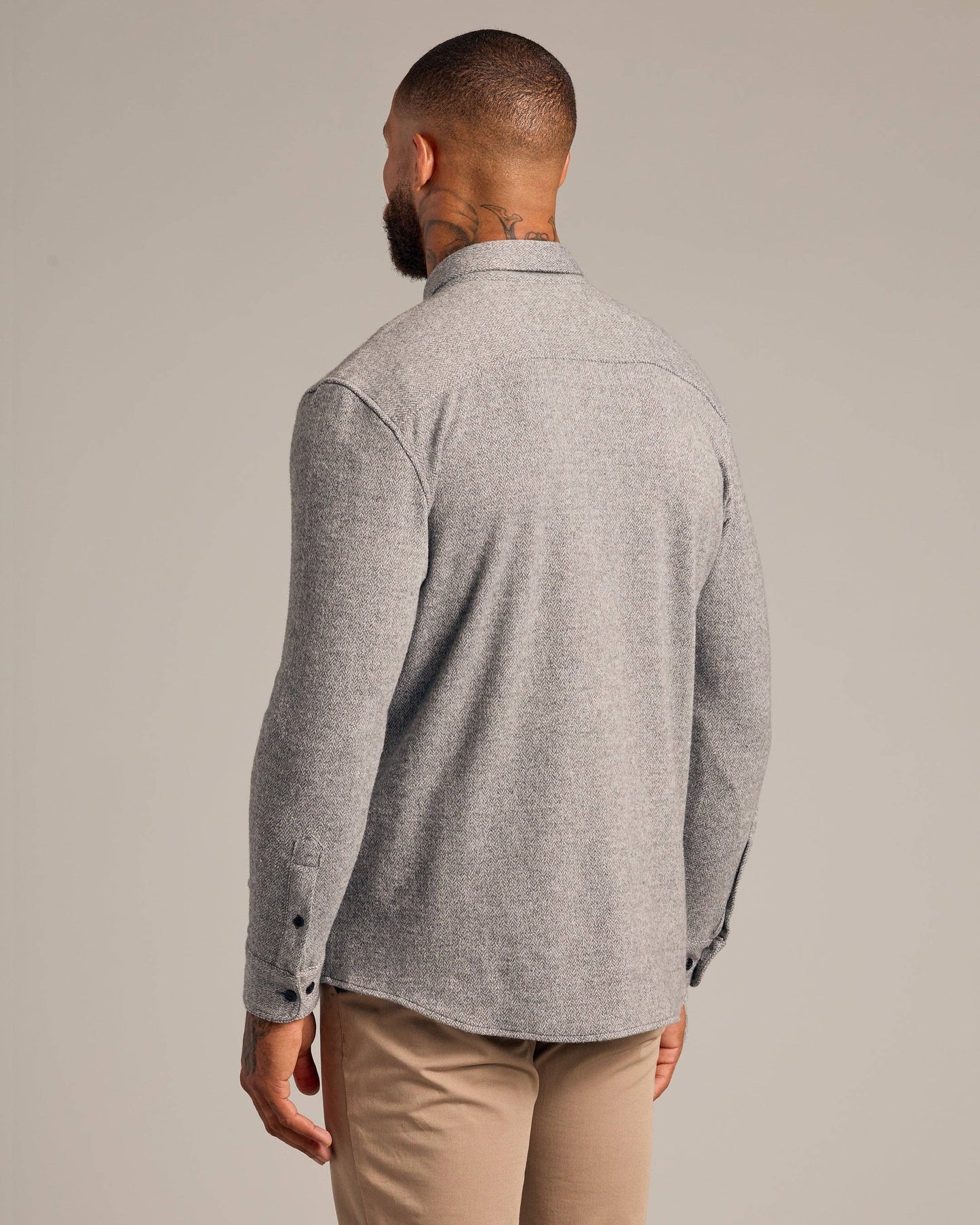 Light Heather Gray Shirt Jacket