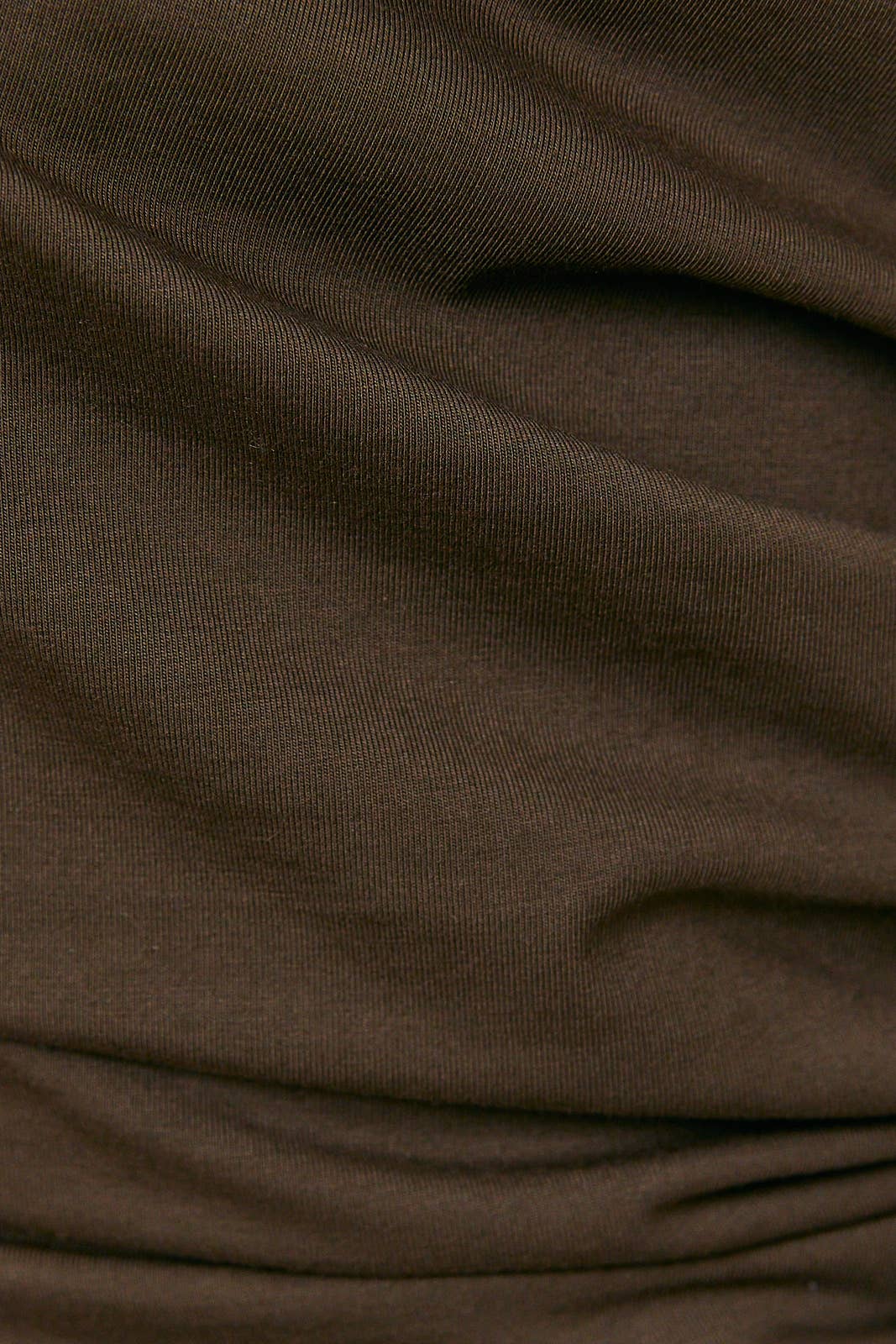Worthington Off the Shoulder Top with Ruching: Chocolate