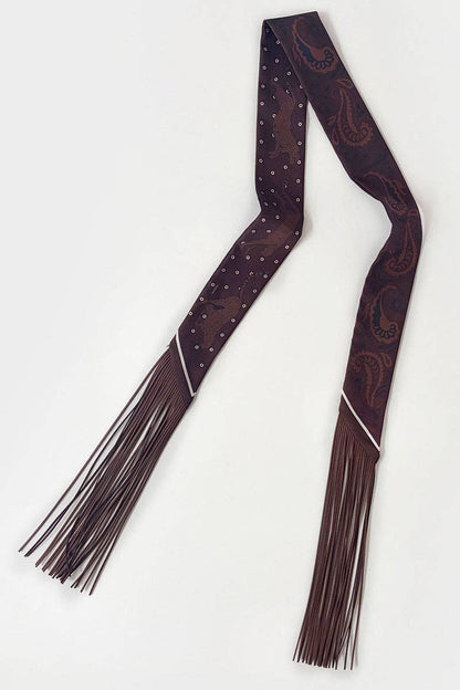 Printed Fringed Detail Scarf: 7 / One Size