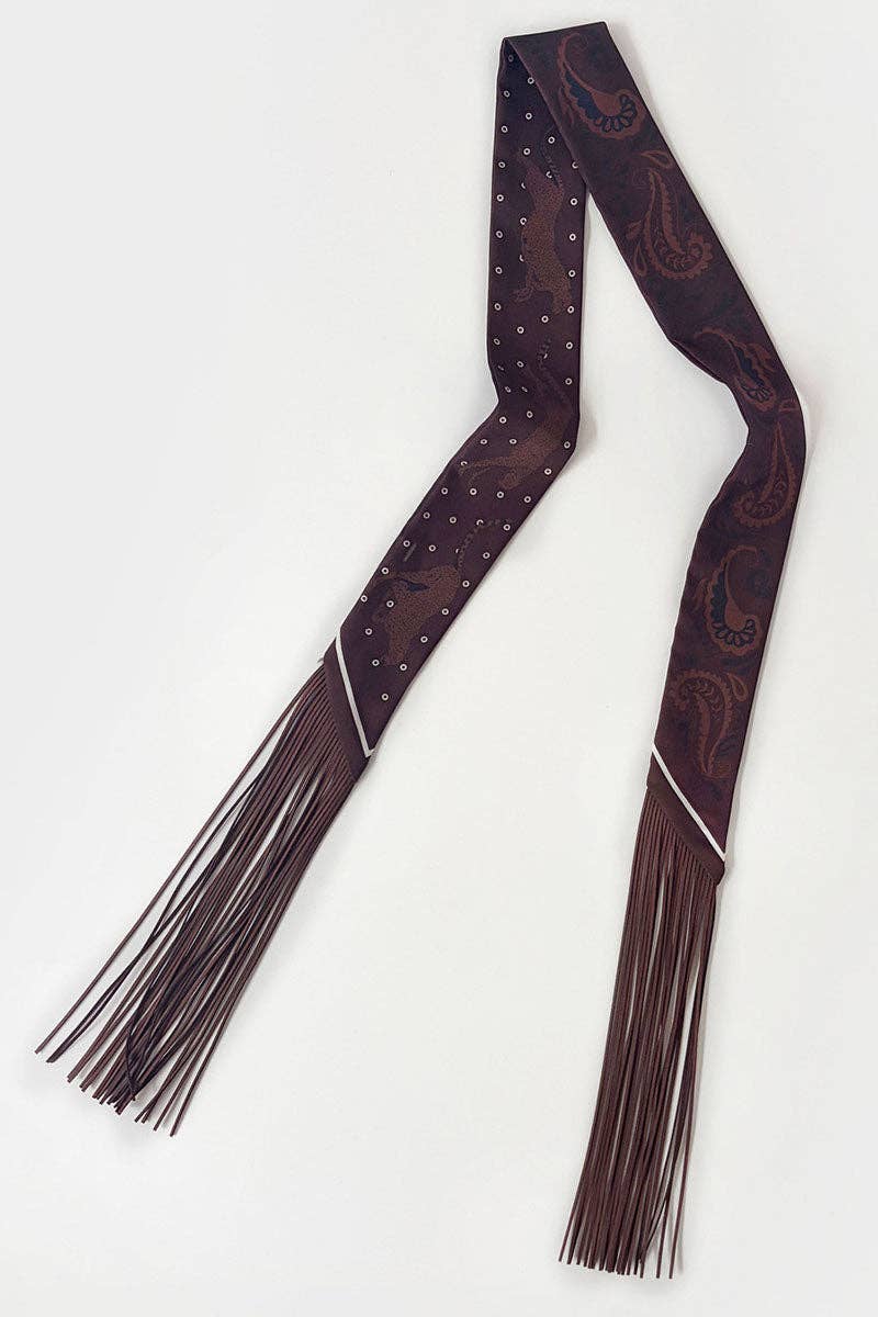 Printed Fringed Detail Scarf: 1 / One Size