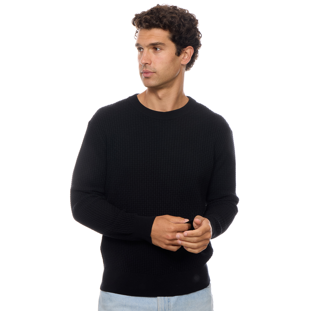 Allen 100% Cotton Sweater: Black