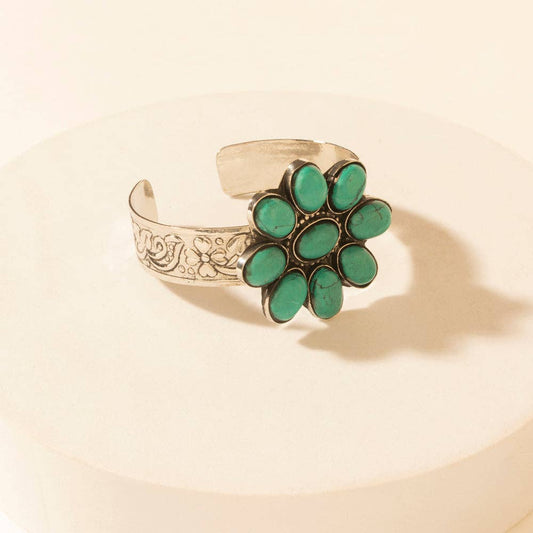 Petalstone Cuff in Steel Blue: Steel Blue