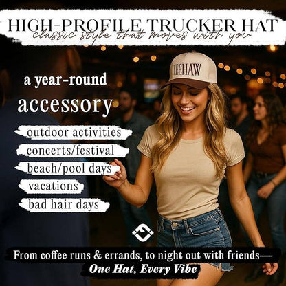Two Tone Cap - Yeehaw - Brown/Beige