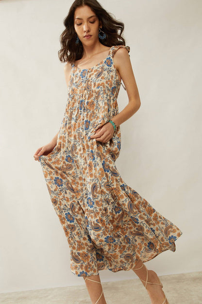 Bohera Chloe Floral Paisley Maxi Dress: Multicolor S-XL