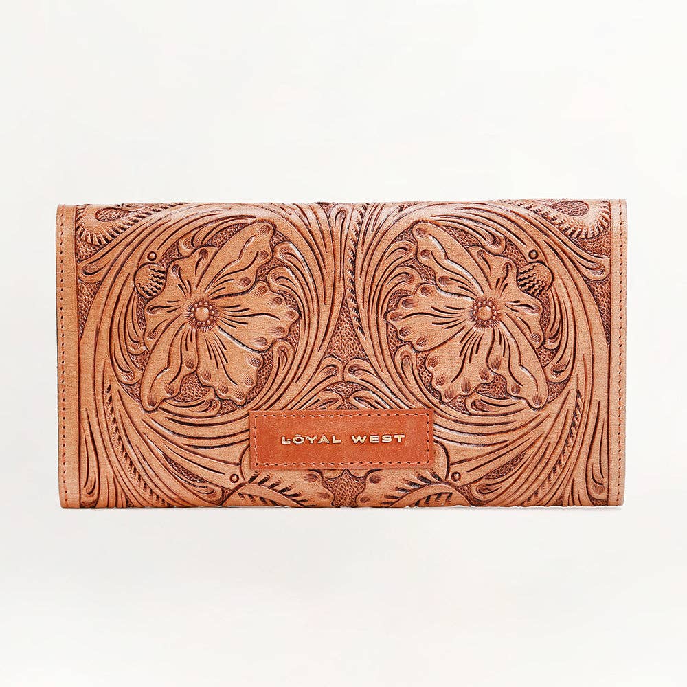 Loyal West Gloriana Wallet: In Handtooled Leather
