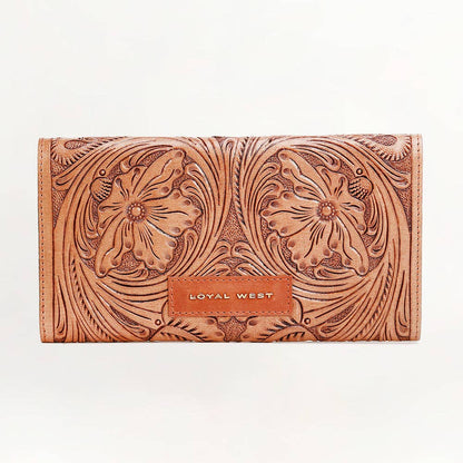 Loyal West Gloriana Wallet: In Handtooled Leather