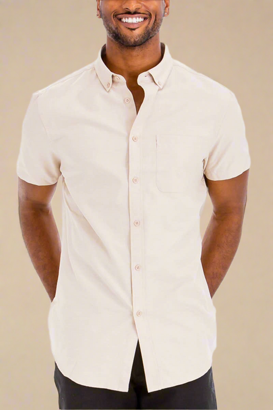 Cal Chambray Short Sleeve Button Down Shirt