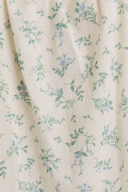 Breeze Sleeveless Tiered Mini Dress: Cream Blue Floral
