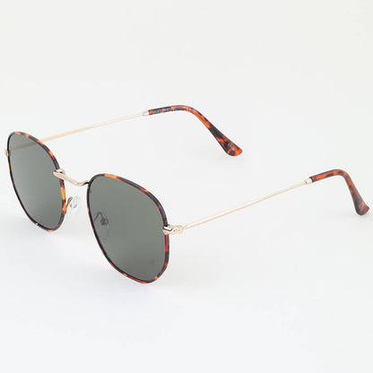 Ribbed Tortoise Box Tinted Sunglasses: MIX