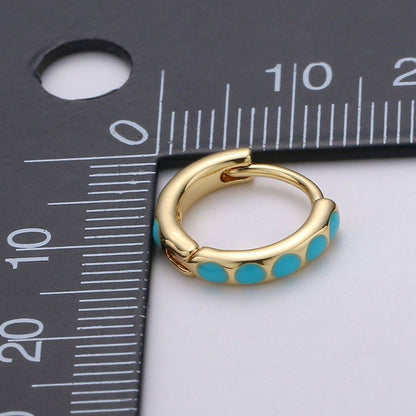 Turquoise Hoop Earrings • turquoise gold cartilage hoop • turquoise huggie hoop earrings • Something Blue Jewelry