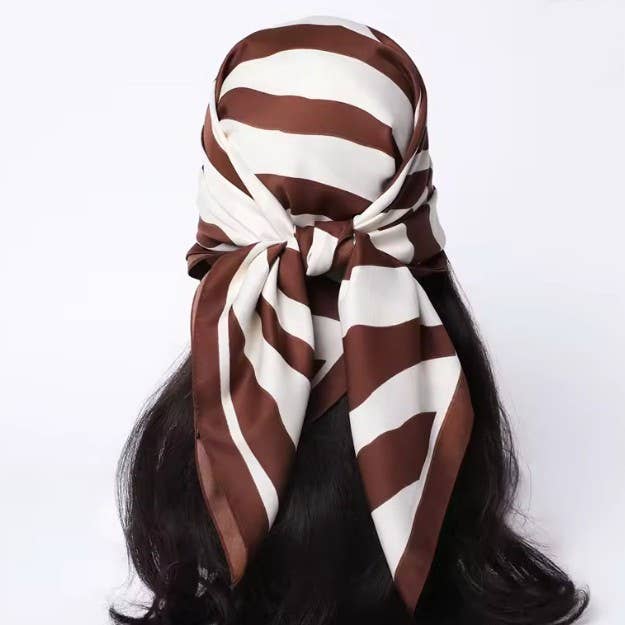 Large Vintage Zebra Print Bandana Scarf | 40SC702: ZEBRA