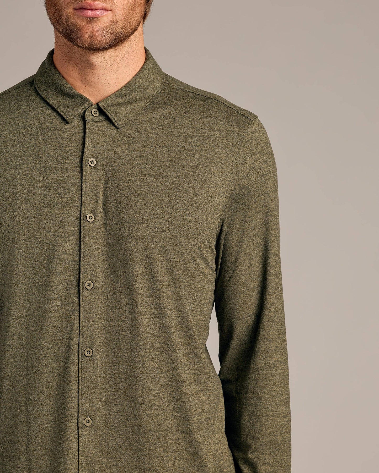 Dark Heather Military Green Long Sleeve Comfort Shirt