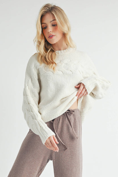 Elaine Sweater: White / Contemporary