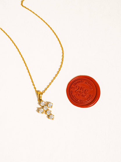 Raimon 18K Gold Non-Tarnish Dainty Cross Necklace: Yellow Gold