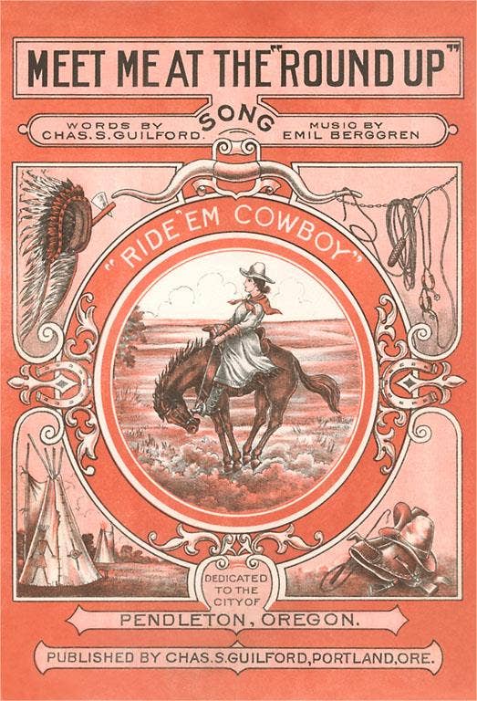 Art Print TW-99 Sheet Music for the Round Up