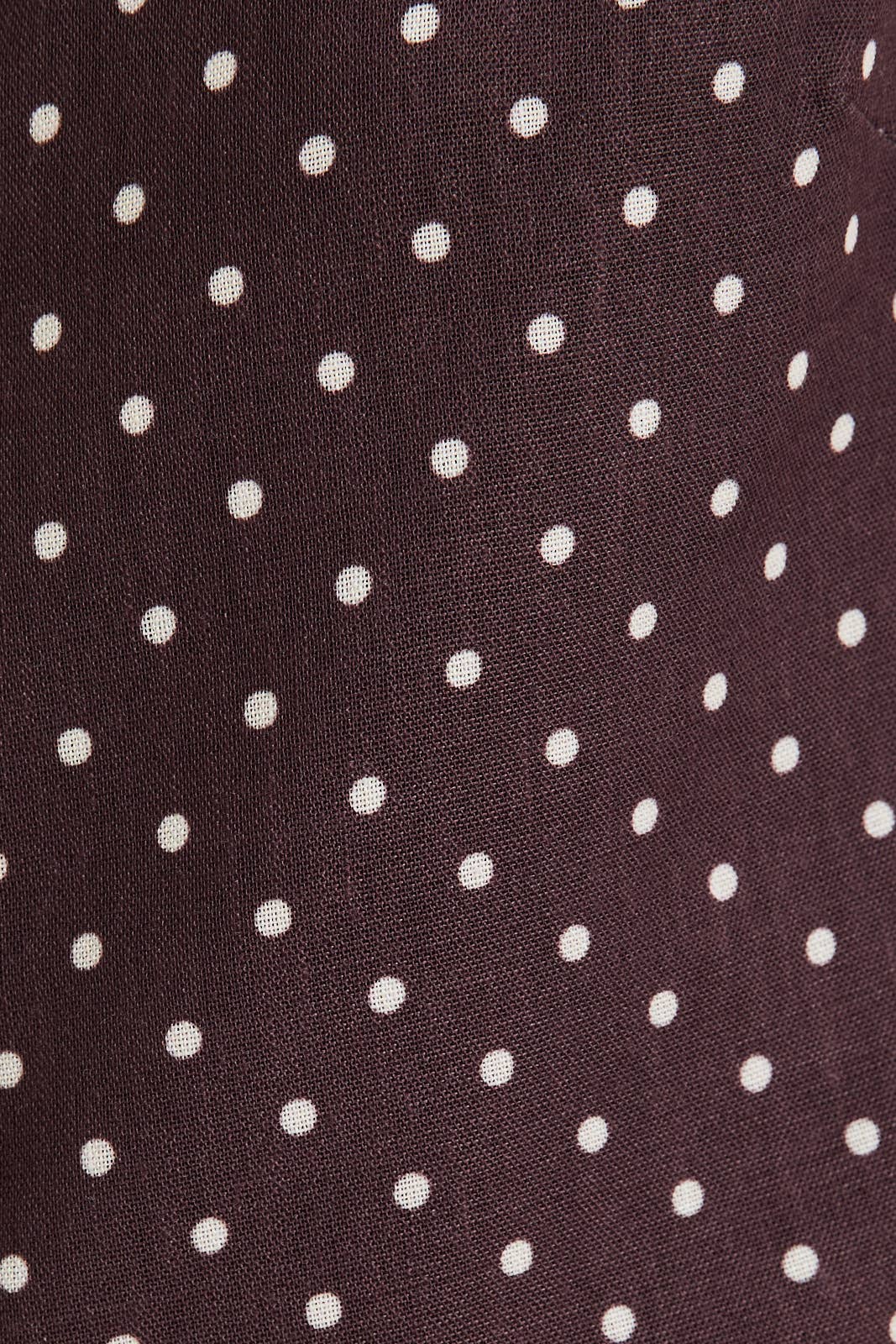 Rowan Round Neck Sleeveless Button Up Dot Top: Brown-ivory Polka Dot