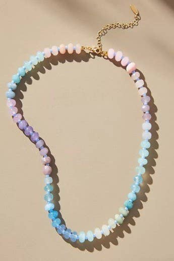 Natural Stone Semi-Precious Glass Mixed Necklace | 40NK9694: A
