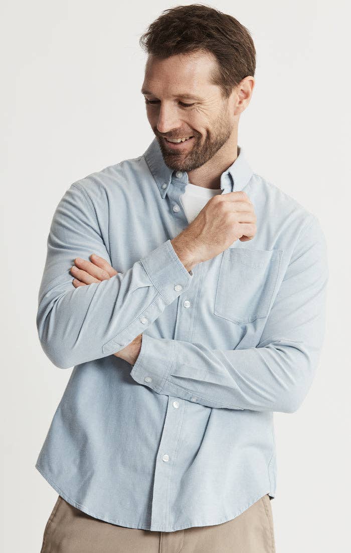 Classic Oxford Long Sleeve Shirt: WHITE / XL