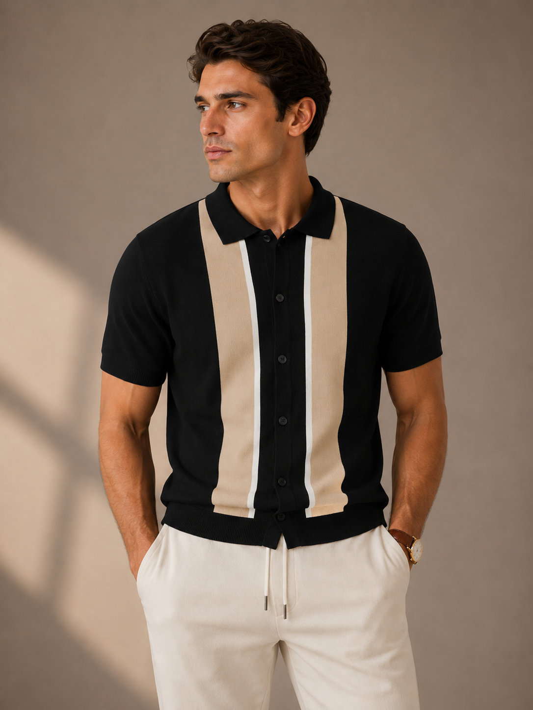 Men's Textured Polo Shirt: HB-0094 / S