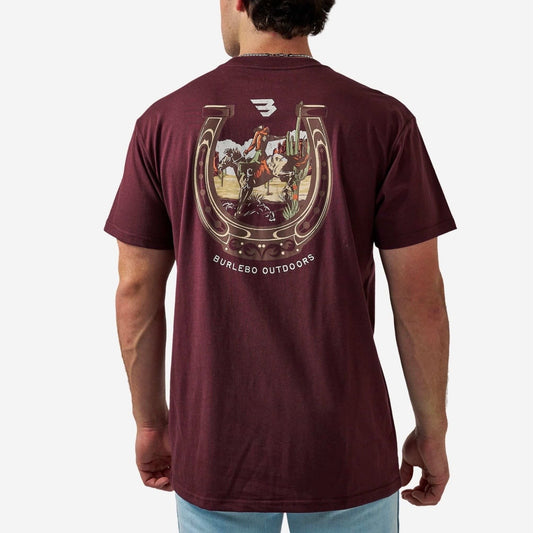 Burlebo Short Sleeve Tee Horseshoe: Maroon