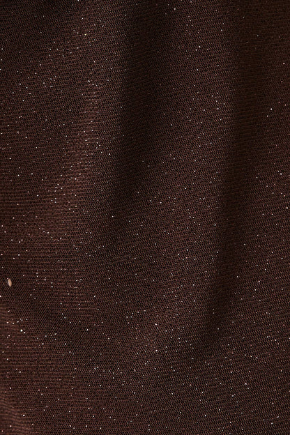 Grove Off Shoulder Long Sleeve Metallic Top: Brown