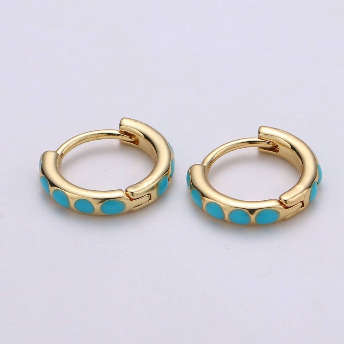 Turquoise Hoop Earrings • turquoise gold cartilage hoop • turquoise huggie hoop earrings • Something Blue Jewelry