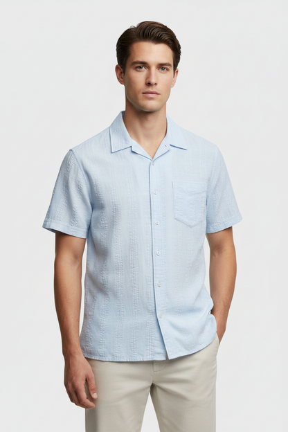 Joseph Textured S/S Shirt - Light Blue: Light Blue