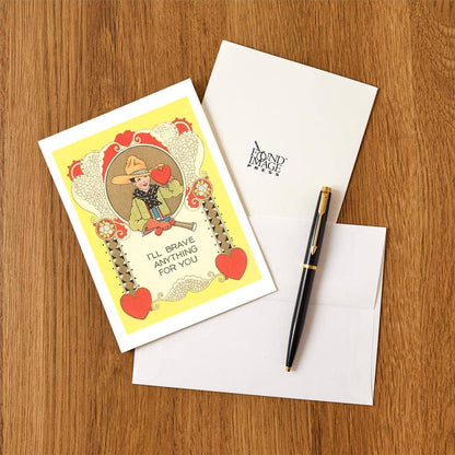 Greeting Card LS-119 Vintage Valentine with Little Cowboy
