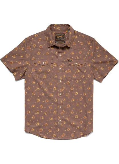 H Bar B Short Sleeve Snapshirt Bouquets : Morel