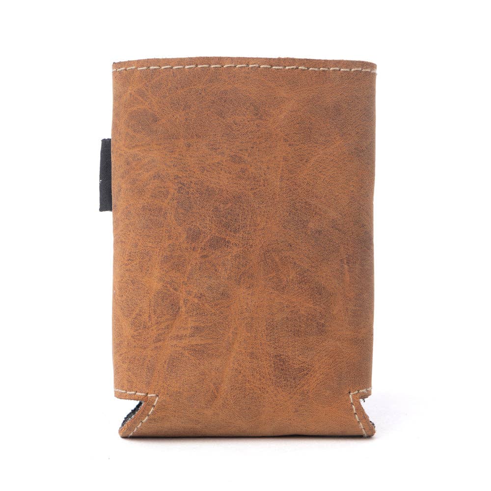 Birch Valley Hairon Leather Beer Can Holder in Dusty Caramel: Dusty Caramel